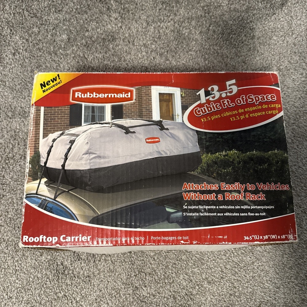 Rubbermaid Rooftop Carrier 13.5 Cubic Feet Of Space Gray & Black